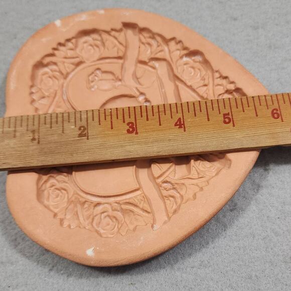 Cotton Press HEART & LOVEBIRDS Cookie Press Mold Paper Casting 1992 Vintage - Picture 6 of 6